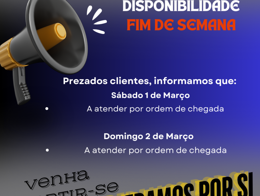 Disponibilidade Fim de Semana