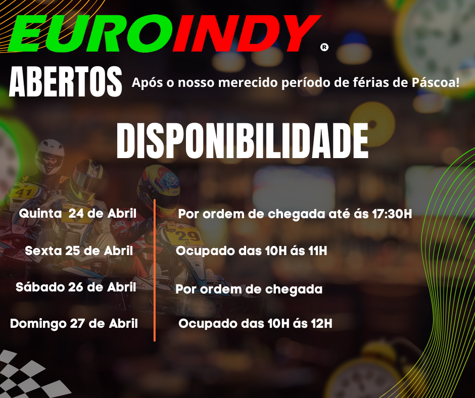 Disponibilidade de 24 a 27 de Abril