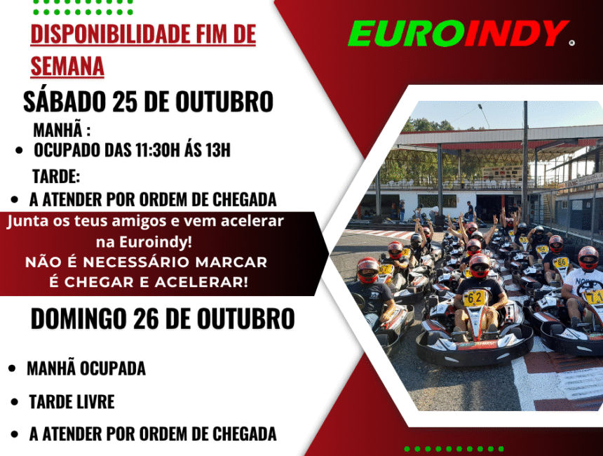 Disponibilidade Euroindy – fim de semana
