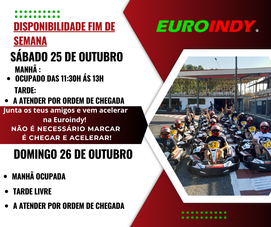 Disponibilidade Euroindy – fim de semana