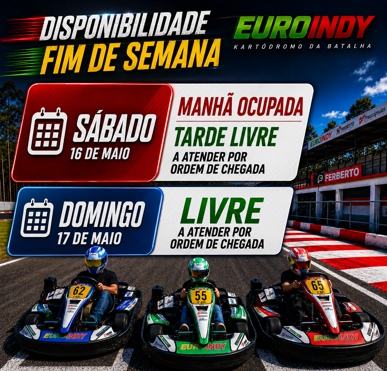 🏁 FIM DE SEMANA NO EUROINDY! 🏁
