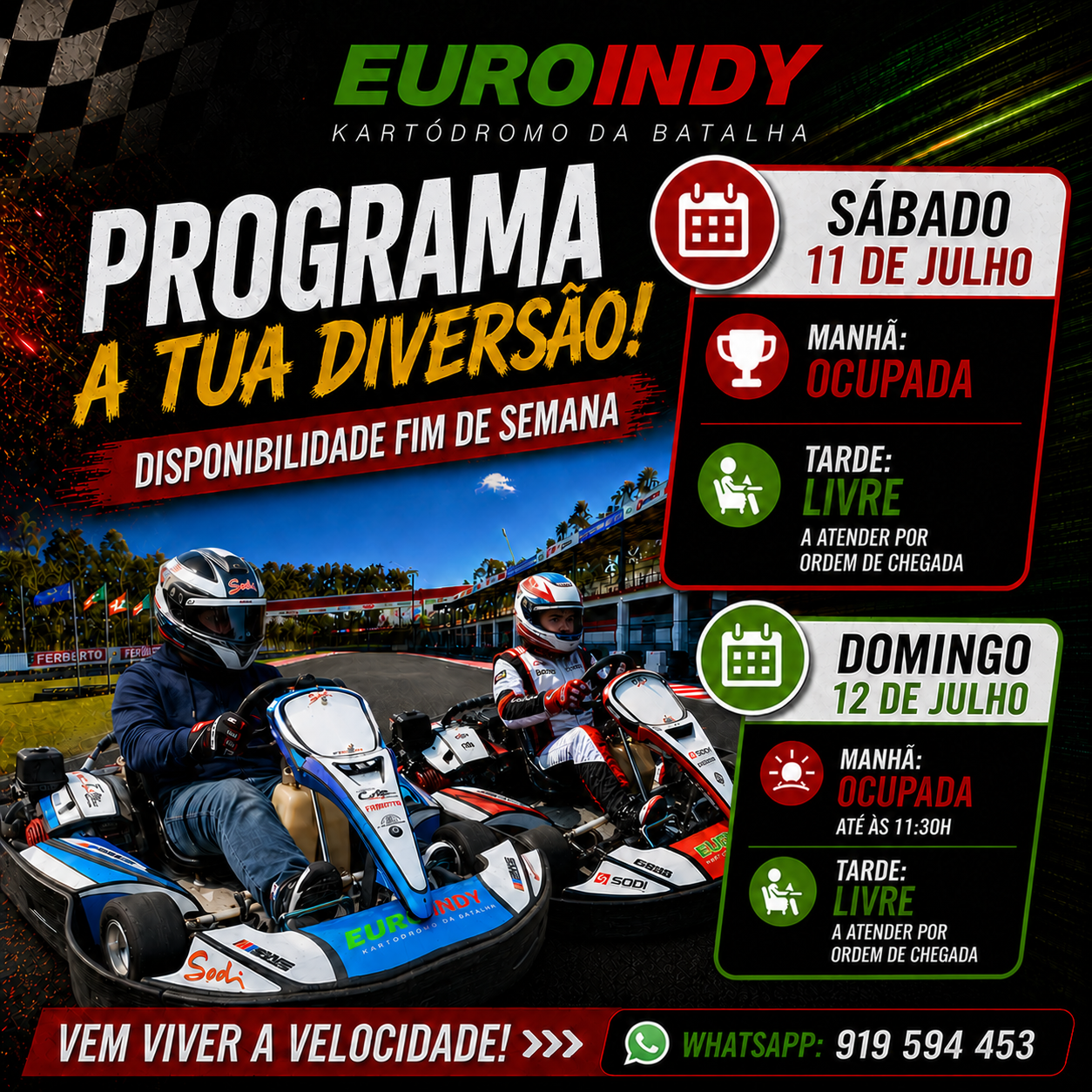 🏁 PROGRAMA A TUA DIVERSÃO NO EUROINDY! 🏁